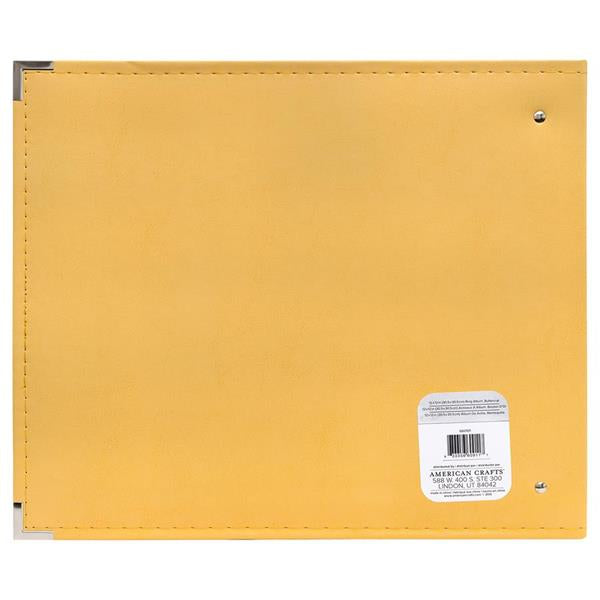 Scrapbook Classic Leather 3 Ring Album Yellow 12X12 