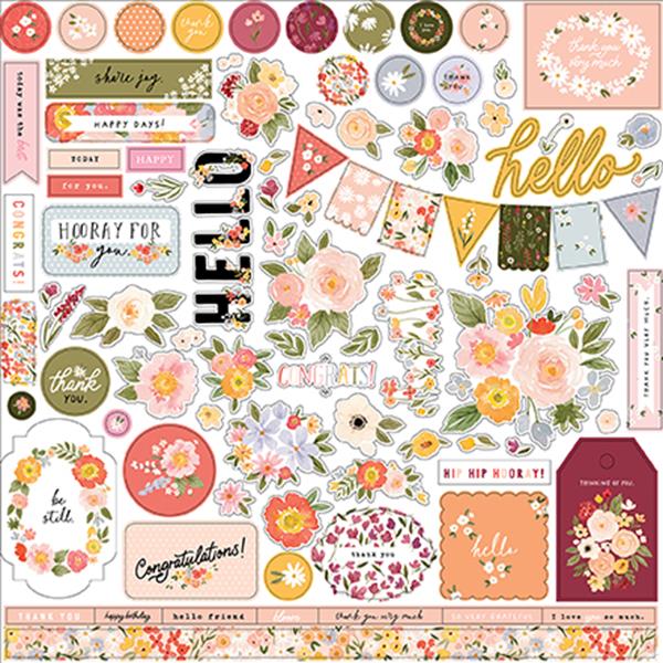 Carta Bella Flora No. 5 Element Sticker Sheet – Cheap Scrapbook Stuff