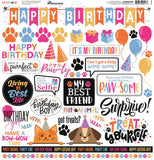 Reminisce Birthday Paws 12x12 Sticker Sheet