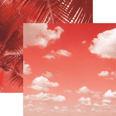 Reminisce Coral Crush Coral Clouds Patterned Paper