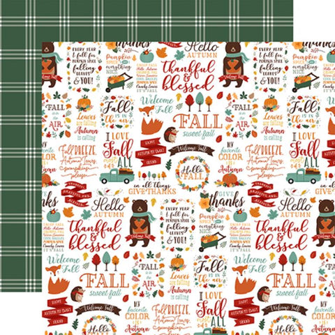 Echo Park Happy Fall Hello Autumn Patterned Paper