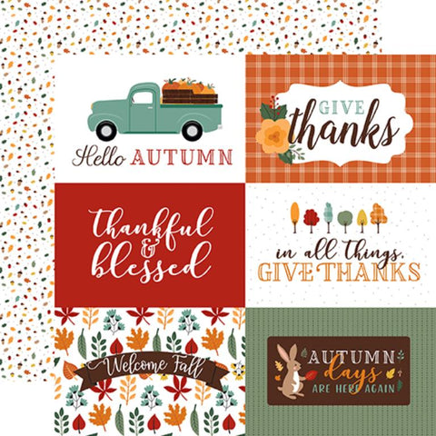 Echo Park Happy Fall 6X4 Journaling Cards Patterned Paper