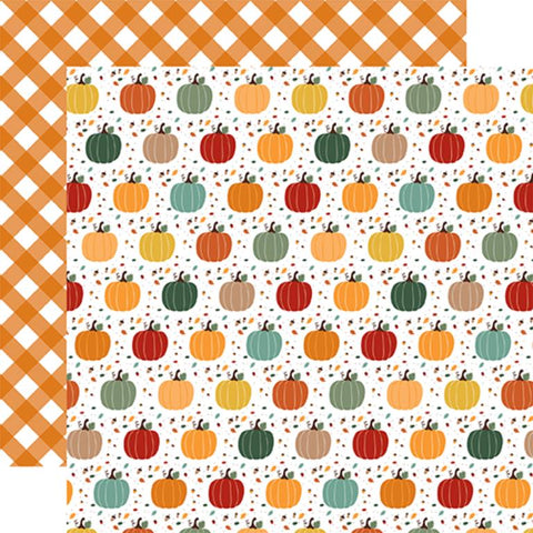 Echo Park Happy Fall Pumpkin Spice Patterned Paper