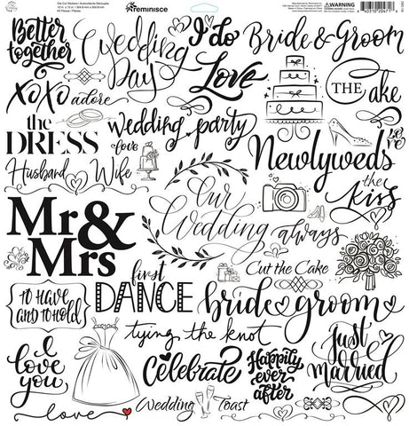 Reminisce Our Wedding 12x12 Sticker Sheet
