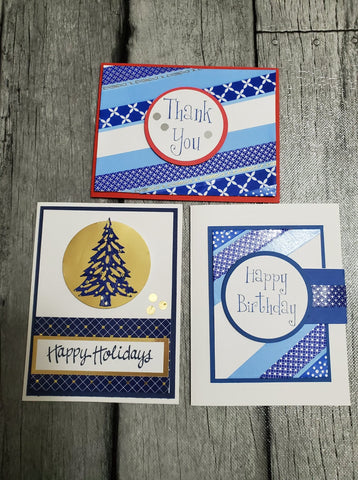 Blue Washi Tape Collection Card
