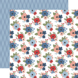 Echo Park Chilling with my Snowmies Winter Floral Patterned Paper
