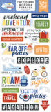 Echo Park Born To Travel 6x13 Chipboard Words & Phrases Embellishments