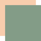 Echo Park Our Baby Dark Green / Peach Coordinating Solid