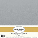 Carta Bella Shimmer Cardstock - Pewter - 92lb. Cover – Cheap Scrapbook Stuff